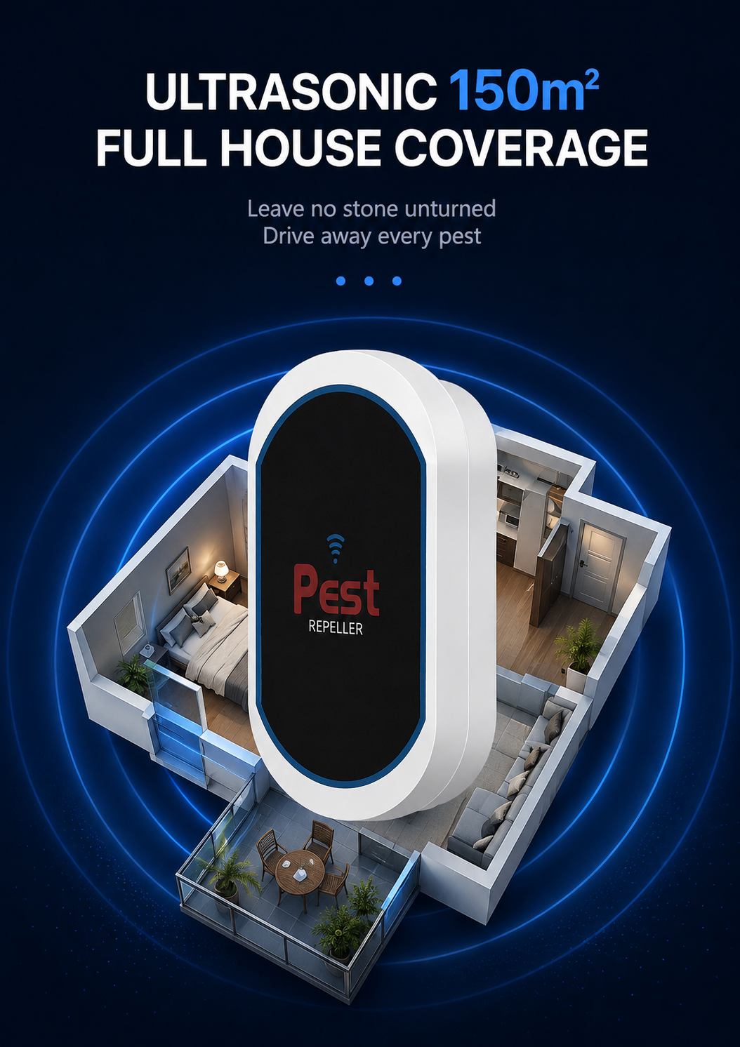 Ultrasonic Pest Repeller — Plug-In Electronic Pest Control (220V)